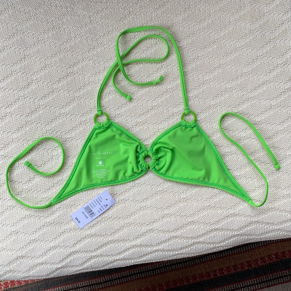 PacSun Green String Bikini Top w Ring Details (XS) - Picture 6 of 7